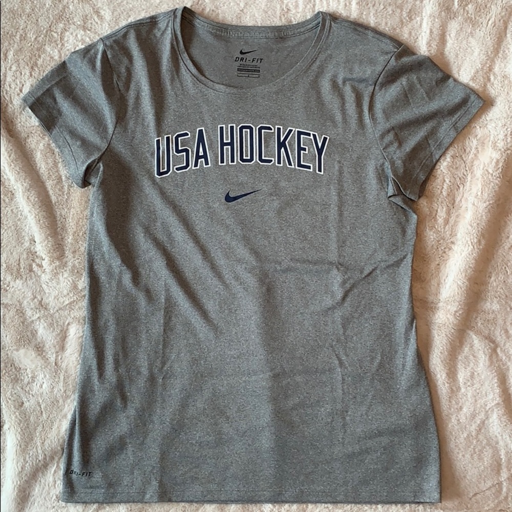 Nike Gray USA Hockey Dri-FIT Short Sleeve Tee